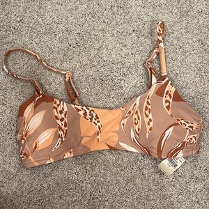 Aerie swim top, colors beige brown and orange, size medium, padded